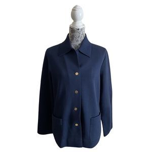 Vintage St. Croix Knits Wool Blazer Navy Blue